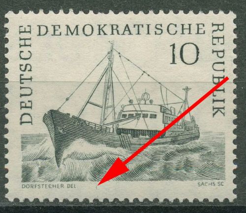 DDR 1961 Hochseefischerei mit Plattenfehler 817 F 18 postfrisch