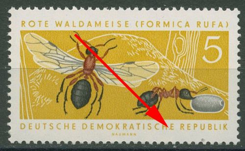 DDR 1962 Geschützte Tiere mit Plattenfehler 869 F 8 postfrisch