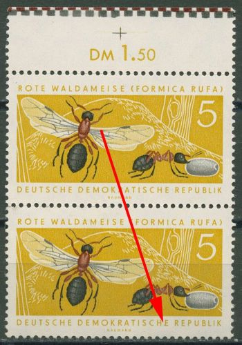 DDR 1962 Geschützte Tiere mit Plattenfehler 869 F 8 Paar postfrisch