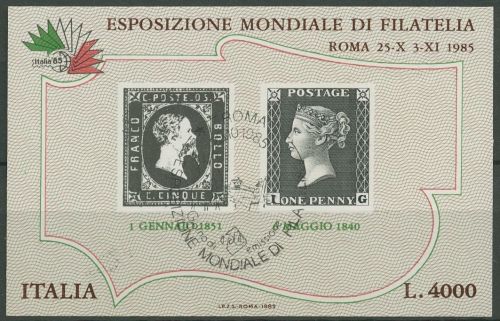 Italien 1985 Int. Briefmarkenausstellung ITALIA´85 Block 1 gestempelt (C90393)