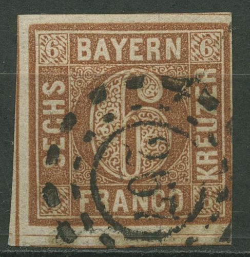Bayern 1850 6 Kreuzer (geschl. Kreis) 4 II gestempelt oMR 267 Landau