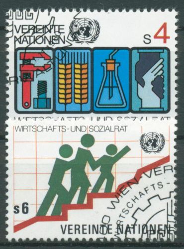 UNO Wien 1980 Wirtschafts-und Sozialrat 14/15 gestempelt