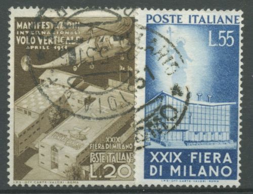 Italien 1951 29. Mailänder Messe Helikopter 830/31 gestempelt