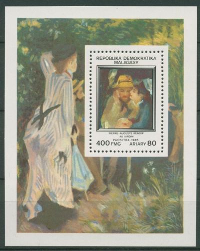 Madagaskar 1985 Gemälde von Auguste Renoir Block 30 postfrisch (C41980)