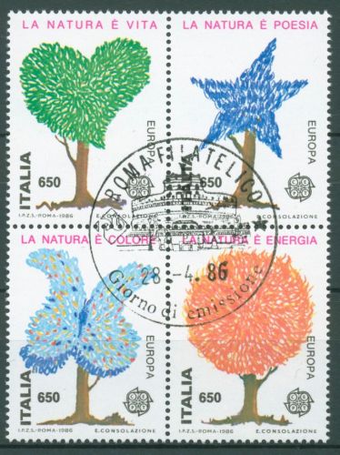 Italien 1986 Europa CEPT Natur- und Umweltschutz 1968/71 ZD gestempelt