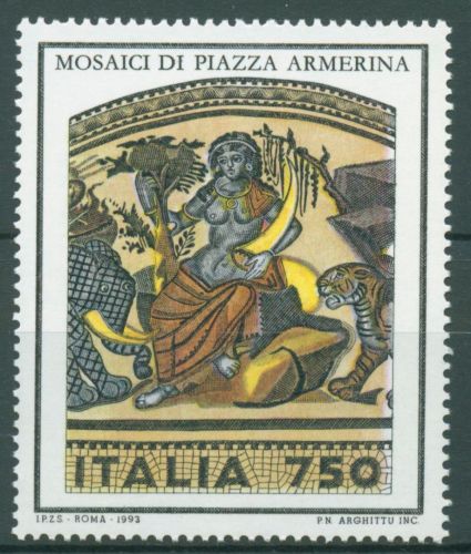 Italien 1993 Kulturelles Erbe Mosaik Tiger Elefant 2269 postfrisch