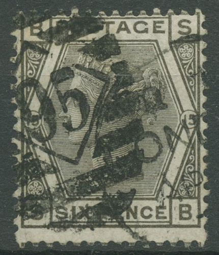 Großbritannien 1873 Königin Victoria 6 Pence, 44 Platte 15 gestempelt