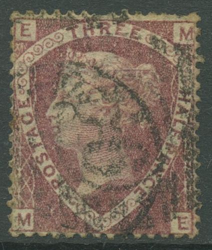 Großbritannien 1870 Königin Victoria 1 1/2 Pence, 37 Platte 1 gestempelt, Fehler