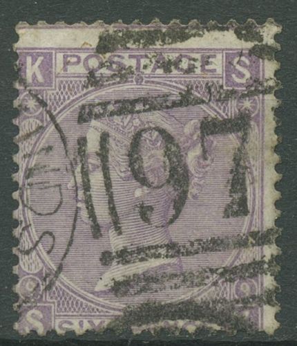 Großbritannien 1867 Königin Victoria 6 Pence, 30 Platte 9 gestempelt