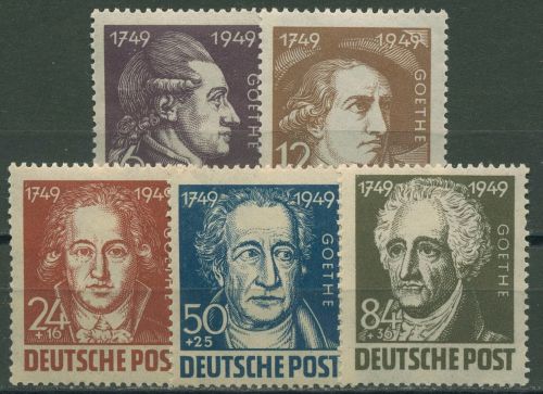 SBZ Allgemeine Ausgabe 1948 200. Geb. Joh. Wolfgang von Goethe 234/38 postfrisch