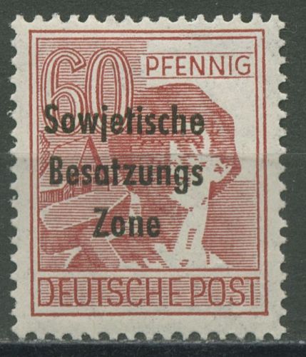 SBZ Allgemeine Ausgabe 1948 Freimarke mit Aufdruck 195 a postfrisch geprüft