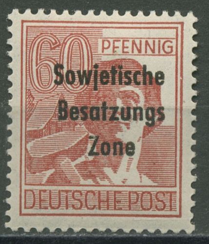 SBZ Allgemeine Ausgabe 1948 Freimarke mit Aufdruck 195 a mit Falz