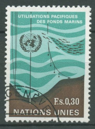 UNO Genf 1971 Nutzung des Meeresboden 15 gestempelt
