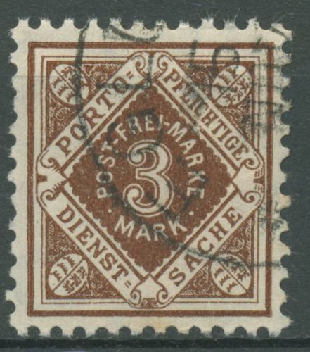 Württemberg Dienstmarken 1921 Ziffer in Raute 158 gestempelt