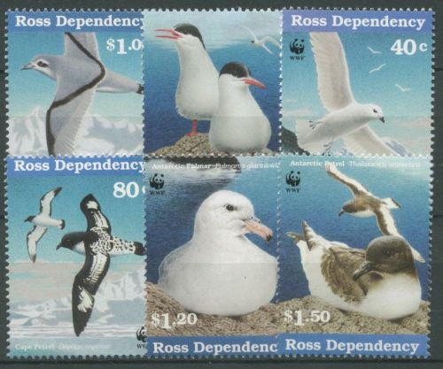 Ross-Gebiet 1997 Seevögel der Antarktis Möwe Sturmvogel 46 + 49/53 postfrisch