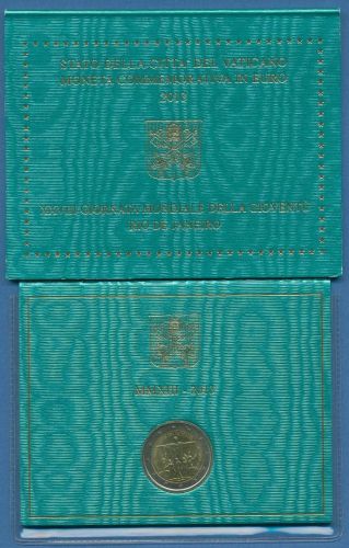 Vatikan 2 Euro 2013 Weltjugendtag in Rio, im original Folder, st (m1470)