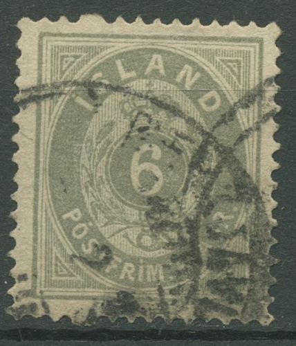 Island 1876 Ziffer und Krone im Oval 7 A gestempelt