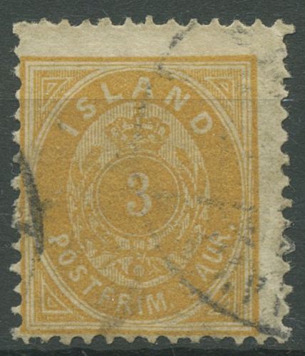 Island 1882 Ziffer mit Krone im Oval 12 B gestempelt