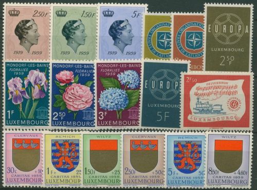 Luxemburg 1959 kompletter Jahrgang (601/17) postfrisch (SG95343)