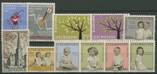 Luxemburg 1962 kompletter Jahrgang (655/65) postfrisch (SG95340)