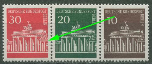 Berlin ZD 1966 Brand. Tor mit Plattenfehler W 43 mit 288 V postfrisch