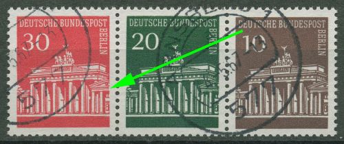 Berlin ZD 1966 Brand. Tor mit Plattenfehler W 43 mit 288 V gestempelt