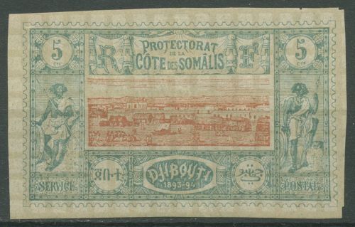 Franz. Somaliküste 1894 Stadtansicht 9 mit Falz