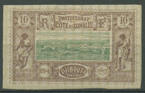 Franz. Somaliküste 1894 Stadtansicht 10 mit Falz
