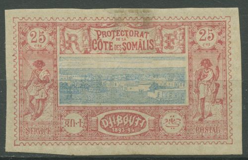 Franz. Somaliküste 1894 Wohnhäuser 12 mit Falz, kl. Fehler
