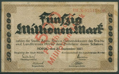Hoerde 500 Millionen Mark 1923, Keller 2399 g, gebraucht (K1793)