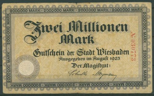 Wiesbaden 2 Millionen Mark 1923, Keller 5611 a, gebraucht (K1799)