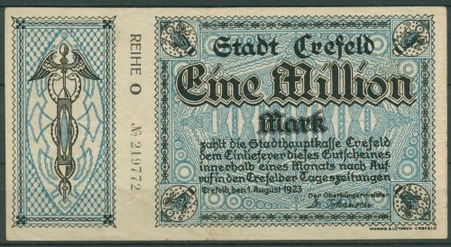 Crefeld 1 Million Mark 1923, Keller 912 g, gebraucht (K1807)