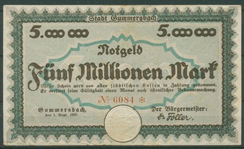 Gummersbach 5 Millionen Mark 1923, Keller 2008 a, gebraucht (K1812)