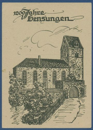 1200 Jahre Gensungen Felsberg Kirche, ungebraucht (AK4810)