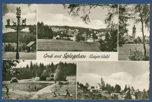 Spiegelau Bayerischer Wald Kirche Freibad, ungebraucht (AK4746)