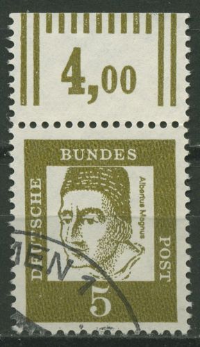 Bund 1961 Bedeutende Deutsche mit Oberrand 347 ya W OR II gestempelt