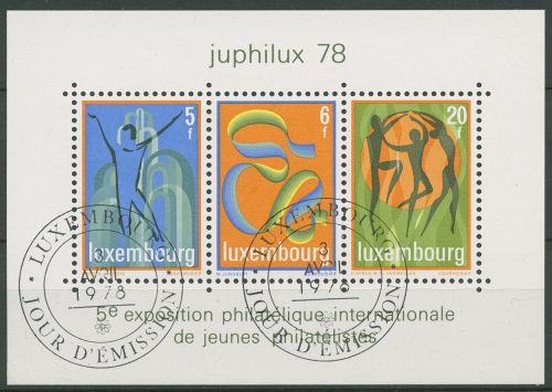 Luxemburg 1978 Briefmarkenausstellung JUPHILUX 1978 Block 12 gestempelt (C90008)