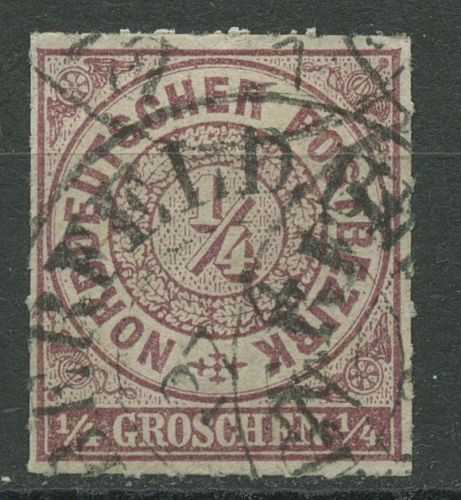 Norddeutscher Postbezirk NDP 1868 1/4 Groschen 1 b gestempelt