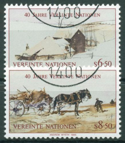 UNO Wien 1985 40 Jahre Vereinte Nationen Gemälde 51/52 A gestempelt
