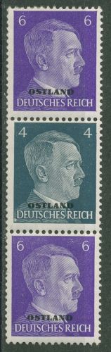 Ostland 1941 Freim. Hitler Zusammendruck aus Automatenrollen S 4 mit Falz