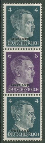 Ostland 1941 Freim. Hitler Zusammendruck aus Automatenrollen S 2 mit Falz