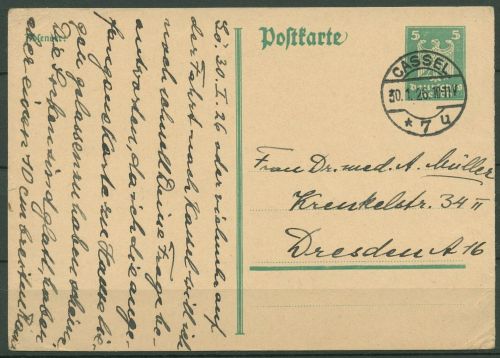 Deutsches Reich 1925 Adler Postkarte P 162 I gebraucht (X40598)