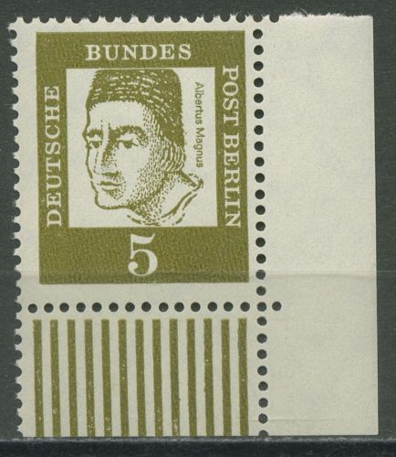 Berlin 1961 Bedeutende Deutsche 199 W UR Ecke 4 postfrisch