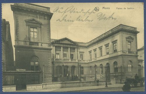 Mons Justizpalast, gelaufen 1915 als Feldpost (AK4939)