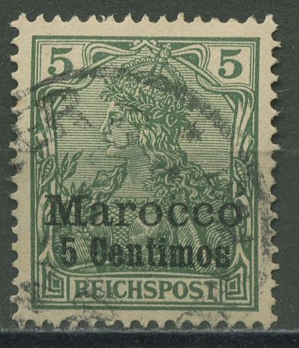 Deutsche Post in Marokko 1900/03 Germania mit Aufdruck 8 I gestempelt