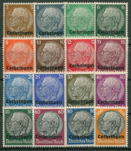 Lothringen 1940 Freimarken Hindenburg mit Aufdruck 1/16 mit Falz