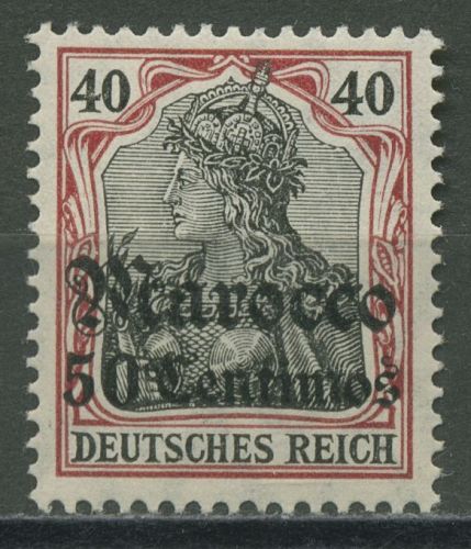 Deutsche Post in Marokko 1906 Germania mit Aufdruck 40 mit Falz