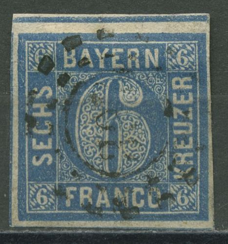 Bayern 1862 6 Kreuzer blau 10 a gestempelt