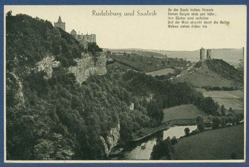 Rudelsburg und Saaaleck, gelaufen 1936 (AK4982)