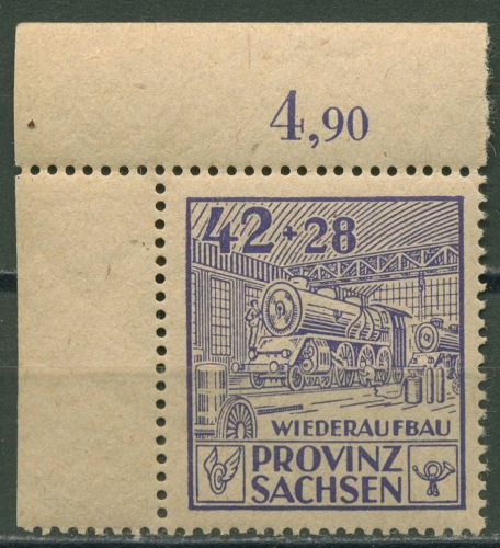 SBZ Provinz Sachsen 1946 Wiederaufbau 89 A Ecke 1 postfrisch